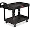 Rubbermaid Commercial Medium Utility Cart with Lipped Shelf, Resin; Polypropylene, 500 lb Load Capacity, 2 Shelves RCP452088BK - alternate 1